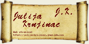 Julija Krnjinac vizit kartica